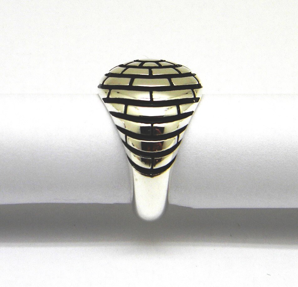 Large Sterling Silver 925 Brick Wall Enamel Signet Ring,big Size Ring ...