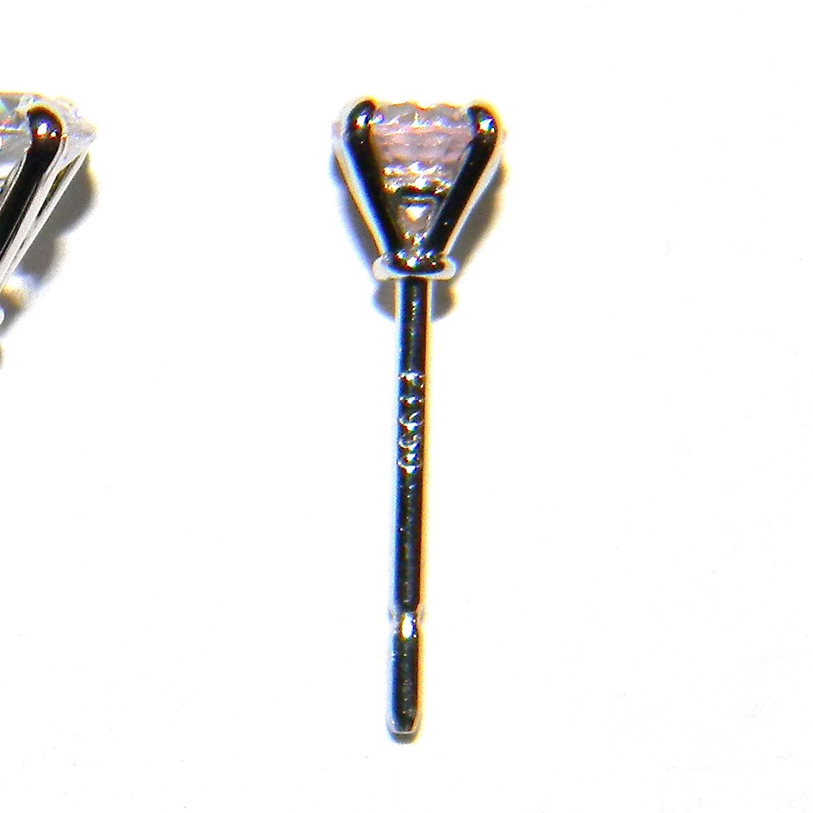 Platinum Stud Earrings Mountings. Pair of Blank Handmade Platinum