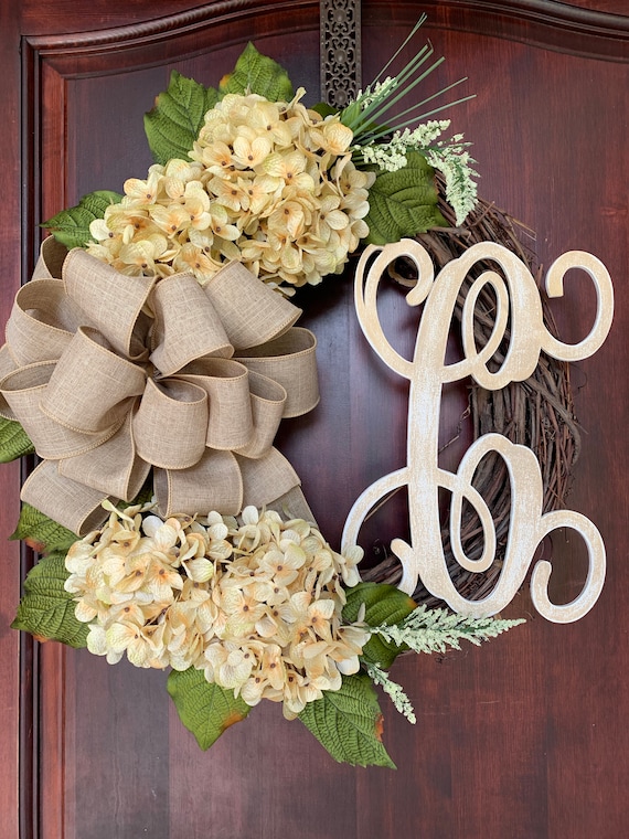 Personalized Hydrangea Everyday Wreath
