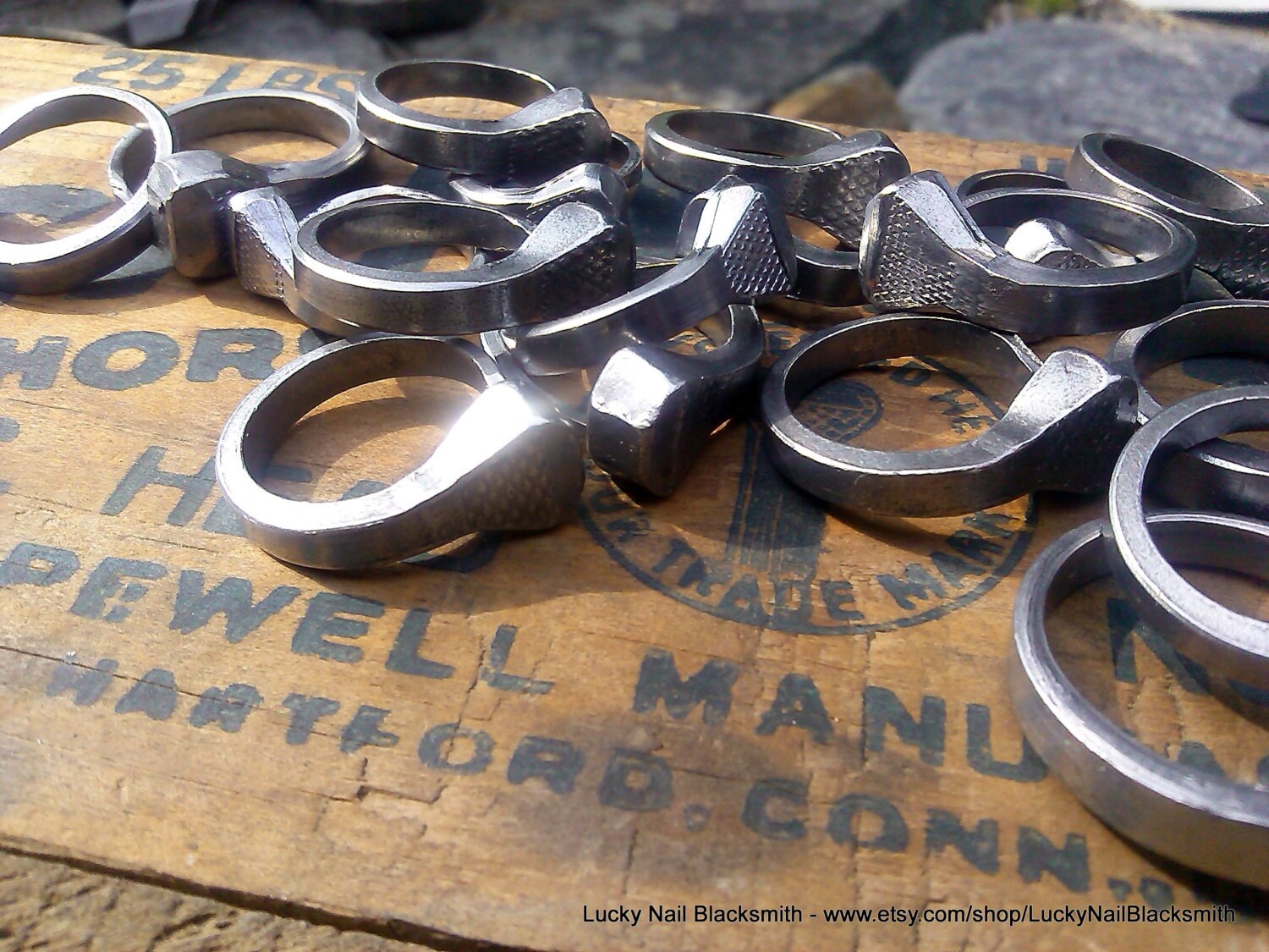 Horseshoe Nail Ring Etsy
