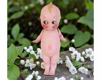 Large Antique Bisque Rose O'Neill Kewpie Doll 9"