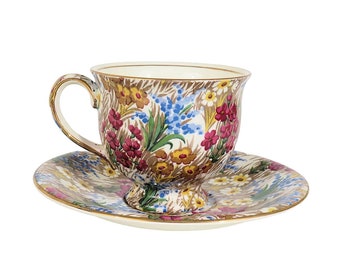 Royal Winton Chintz Marguerite Footed Cup and Saucer Multiples