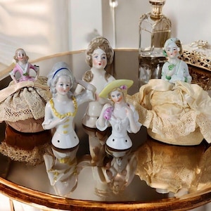 Choice of Antique German Half Dolls Pincushion Dolls