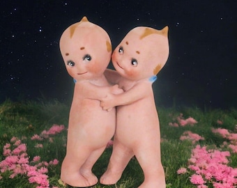 All Bisque Rose O'Neill Kewpie Huggers 3 1/2"