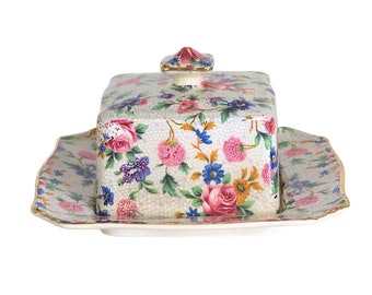 Royal Winton Grimwades Old Cottage Chintz Small Square Butter Dish