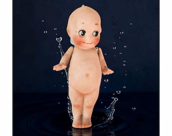 Antique Bisque Rose O'Neill Kewpie Doll 4 1/2"