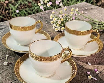 Three Antique GDA Charles Field Haviland Demitasse Cups