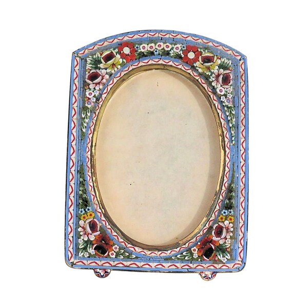 Vintage Italian Micromosaic Small Picture Frame