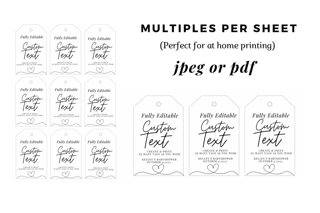 Editable Tags- Instant Download - Etsy