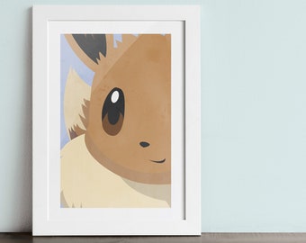 EEVEE #133 poster - Inspired by the Pokemon series.  Fine art Giclée print.