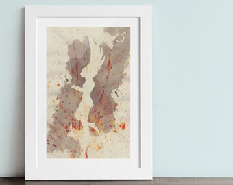 SAILOR MARS poster - Inspired by the Sailor Moon Anime series. Watercolor Giclée Print.