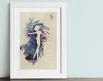 SAILOR SATURN poster - Inspired by the Sailor Moon Anime series. Watercolor Giclée Print.