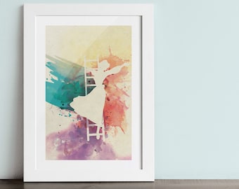 BELLE poster - Inspired by the BEAUTY & the Beast disney movie. Watercolor Giclée Print.