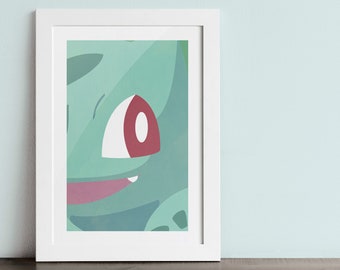 BULBASAUR poster - Inspired by the Pokemon series.  Fine art Giclée print.