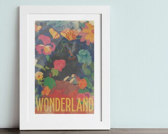 COME TO WONDERLAND poster - Inspired by the Movie Alice in Wonderland , Giclée Fine art prints.