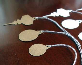 Etiquetas decorativas troqueladas - Etiquetas de regalo troqueladas - Juego de 12 etiquetas de regalo