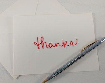 Gracias (Marfil) - Bordado Gracias - Simple Gracias Tarjeta