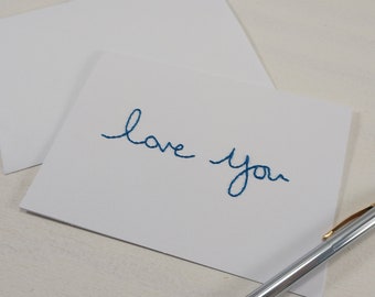 Tarjeta De amor (blanco) - Valentine bordado