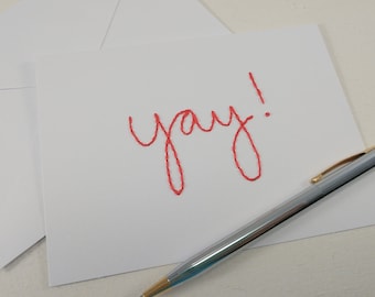 Tarjeta de celebración de Yay (blanco) - Yay you did it - Yay Congrats Card