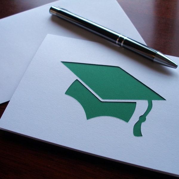 Graduation Cap Die Cut Card - Grad Cap Card - Mortar Board Die Cut