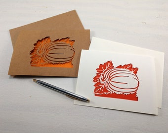 Cosecha tarjeta de calabaza - otoño calabaza troquelado corte - tarjeta de felicitación de calabaza