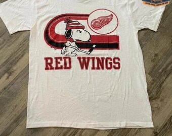 T-shirt Snoopy vintage NHL Detroit Red Wings, camicia Detroit Red Wings, camicia da hockey su ghiaccio, camicia unisex, camicia vintage