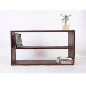 Bookshelf , Solid wood bookcase , Extra Book Storage , Simple Low Modern Bookcase ,  Minimal Storage - Walnut