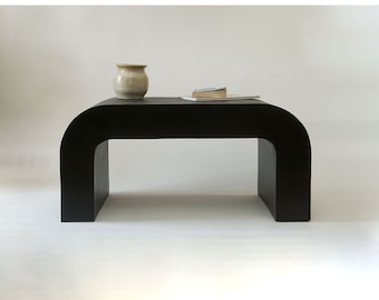 Curved horseshoe Coffee Table, U shaped coffee table, Modern simple rounded table - Black