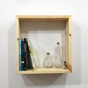 Handmade Square Wall Book Shelf,Floating Bookshelf Wall Storage image 6