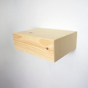 Floating Hidden Drawer Nightstand - Raw