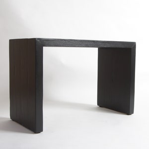 Black Reclaimed Pine Wood Bench: Minimalist Entryway Seating