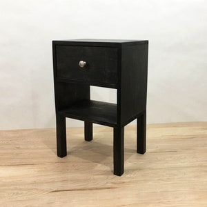 Black Nightstand With Drawer, Modern Table, Rustic Table, Bedside Table, Reclaimed Wood Side Table, End Table with Drawer image 7