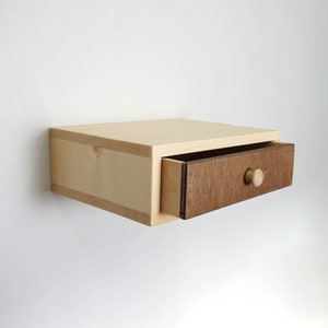 Floating Nightstand with 1 Drawer and round knob Raw image 6
