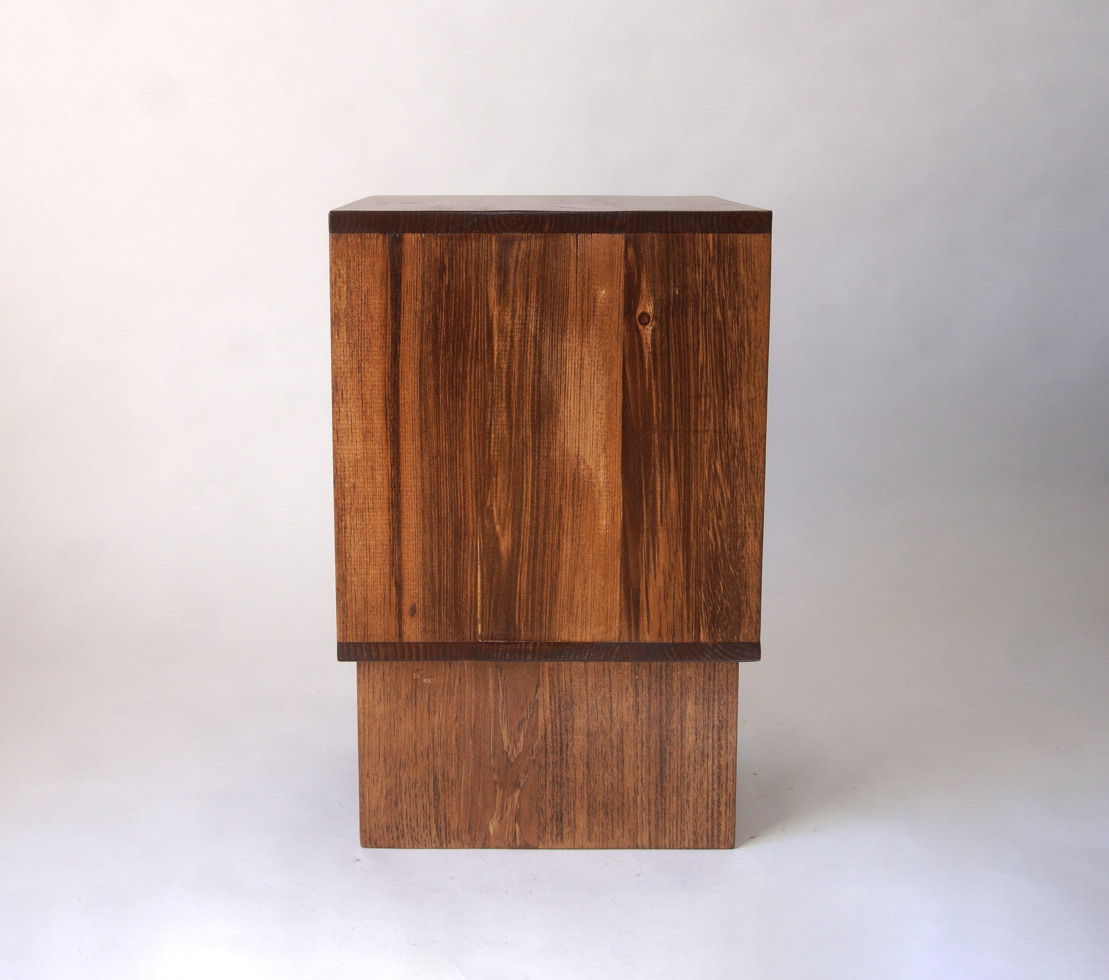 Reclaimed Pine Wood Nightstand Minimal Design End Table Etsy