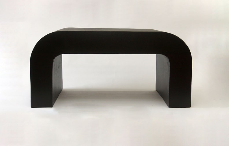 Curved Coffee Table, Horseshoe Coffee Table, U shaped coffee table, Modern simple rounded table Black image 6