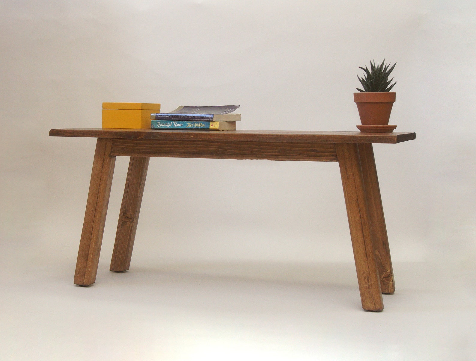 Tapered Leg Coffee Table Brown Etsy
