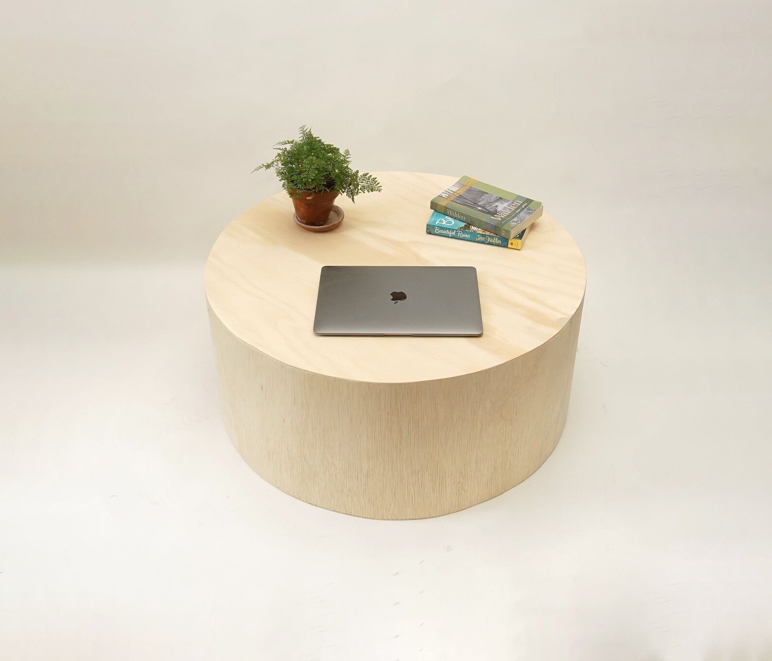 Round Drum Circular Coffee Table. Modern Round Low Coffee Etsy