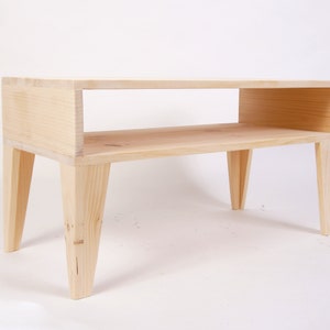 Modern Coffee Table with Angle Legs, Coffee Table with extra Shelf, Low Simple Table Raw image 3
