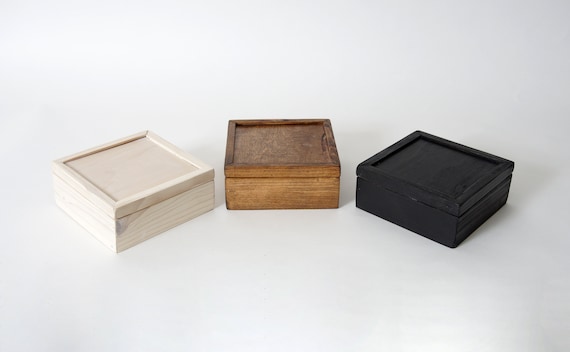 3x Wooden Box Hinged Jewelry Crafts Storage Case Container Organizing Boxes