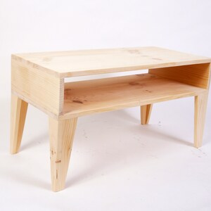 Modern Coffee Table with Angle Legs, Coffee Table with extra Shelf, Low Simple Table Raw image 6