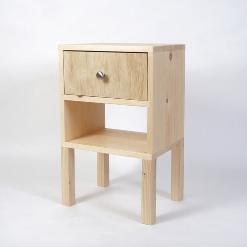 Square Nightstand Reclaimed Wood Table With Drawers Simple Square Nightstand Reclaimed Wood Table, Unfinished Bedside Table Uk