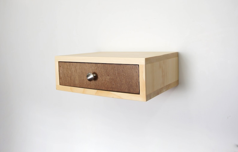 Floating Nightstand with 1 Drawer and round knob Raw image 1