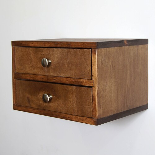 Floating Nightstand With Drawer in Black Walnut / Modern Etsy