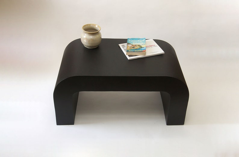 Curved Coffee Table, Horseshoe Coffee Table, U shaped coffee table, Modern simple rounded table Black image 4