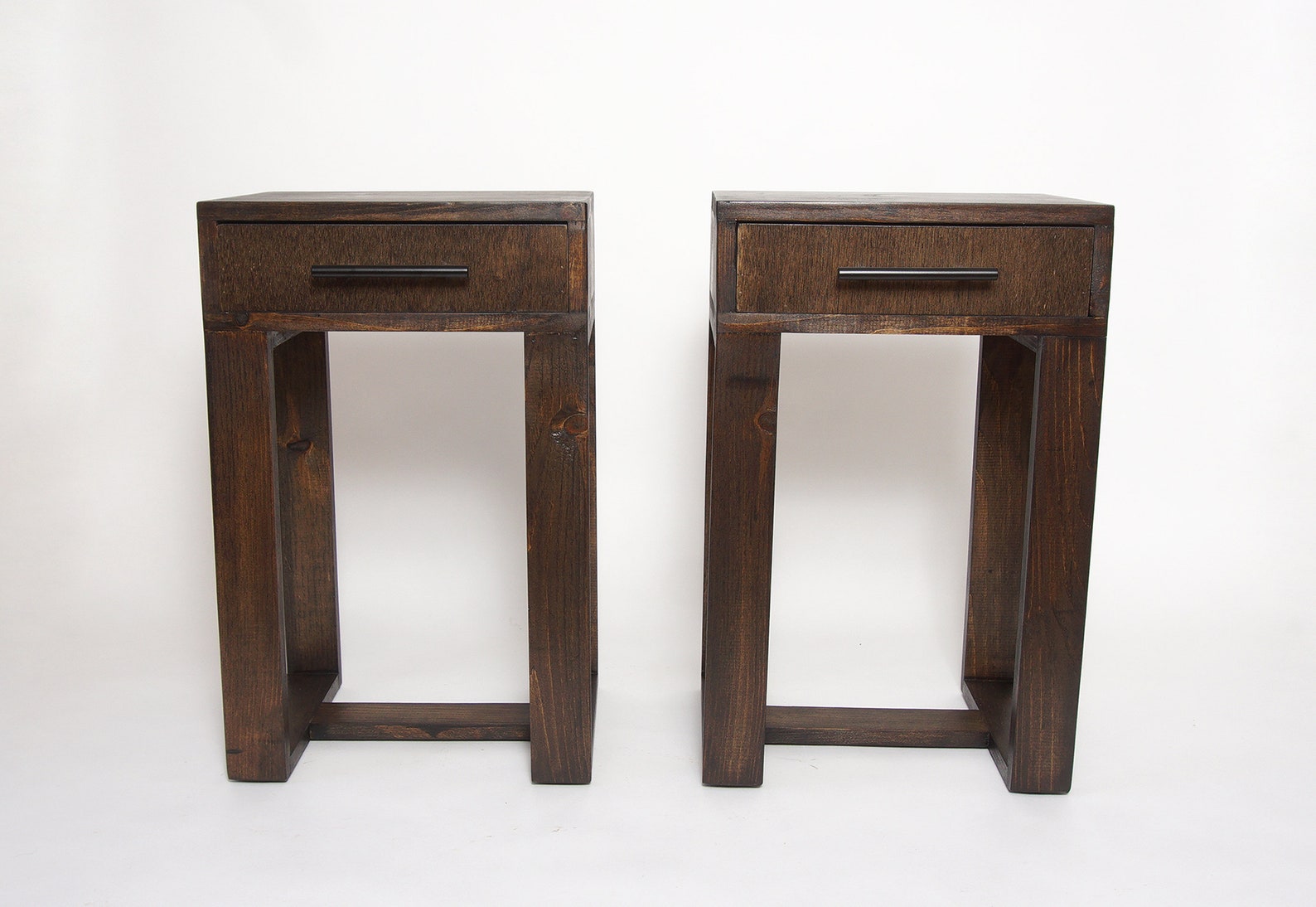 Pair of Nightstands Set of 2 Modern Nightstands With Thin Etsy