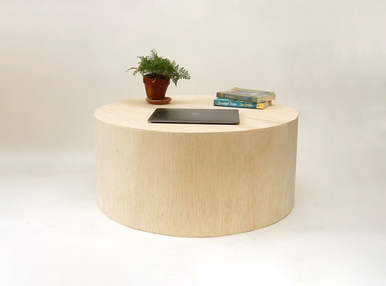 Round Drum Circular Coffee Table. Modern Round Low Coffee Etsy