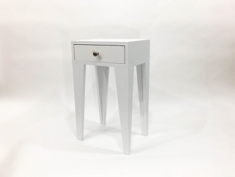 Nightstand Angle Leg Side Table Rustic Simple End Modern Wood Bedside Reclaimed White