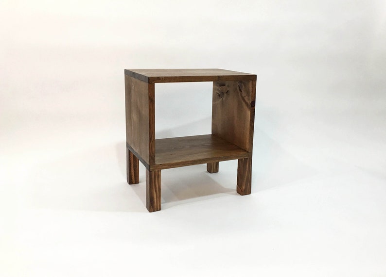 Square Nightstand Modern Nightstands Wood Side Table Bedside Small End Tables Rustic Reclaimed Walnut
