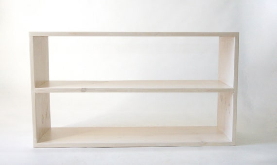 Minimal Bookshelf 2 Shelf Storage, Small Wood Bookcase