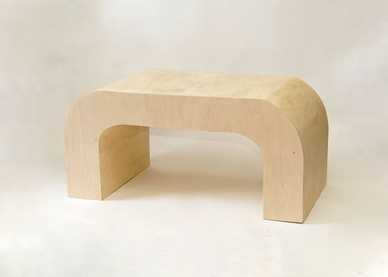 Curved Coffee Table, Horseshoe Coffee Table, U shaped coffee table, Modern simple rounded table Natural image 7